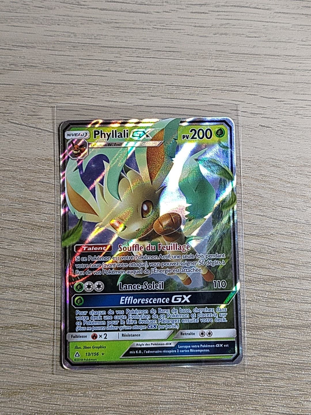 CARTE POKEMON PHYLLALI GX 13/156 ULTRA RARE SL ULTRA PRISME - TBE/EXC