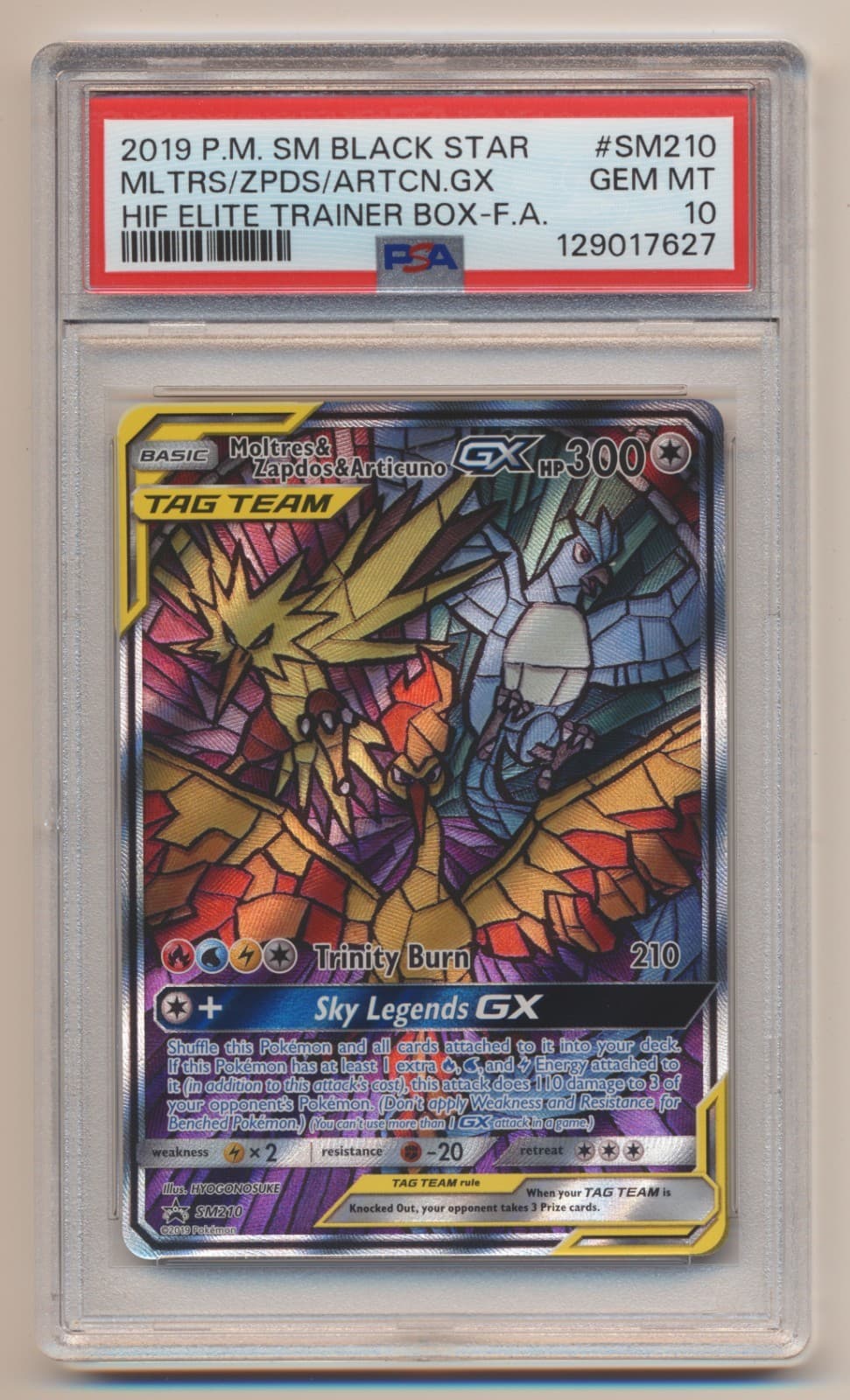 PSA 10 Pokemon Black Star Promo Moltres & Zapdos & Articuno GX #SM210 GEM MINT!