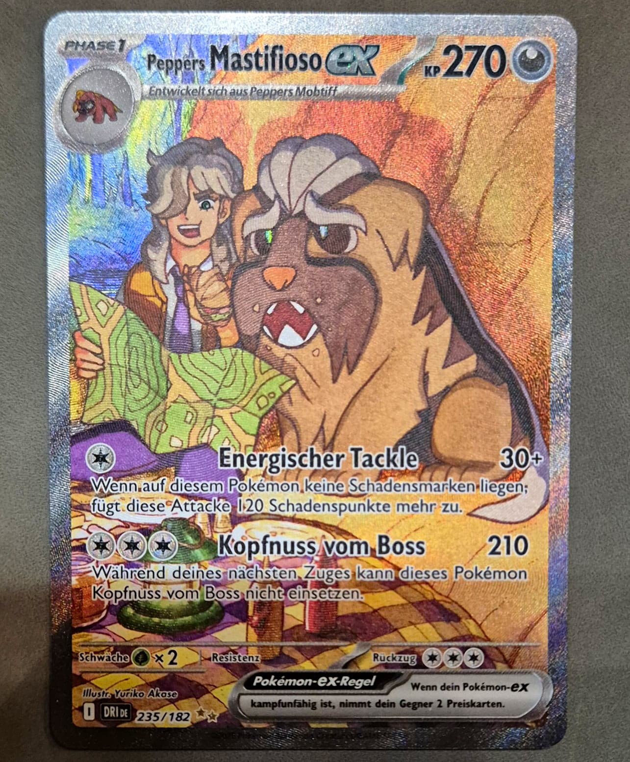 Pokemon TCG Peppers Mastifioso ex 235/182 Dri Ewige Rivalen Deutsch Holo SIR NM