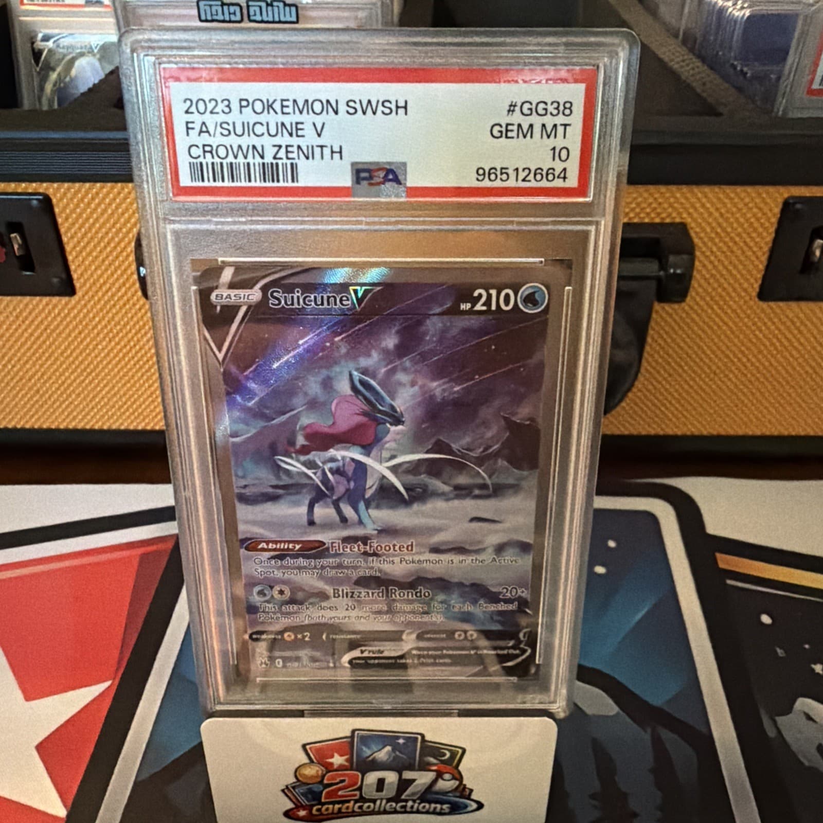 POKEMON FA/SUICUNE V 2023 SWORD AND SHIELD CROWN ZENITH #GG38 PSA 10