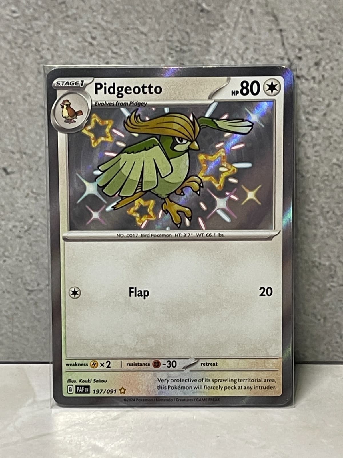 Pokemon Paldean Fates Pidgeotto 197/091 (NM)