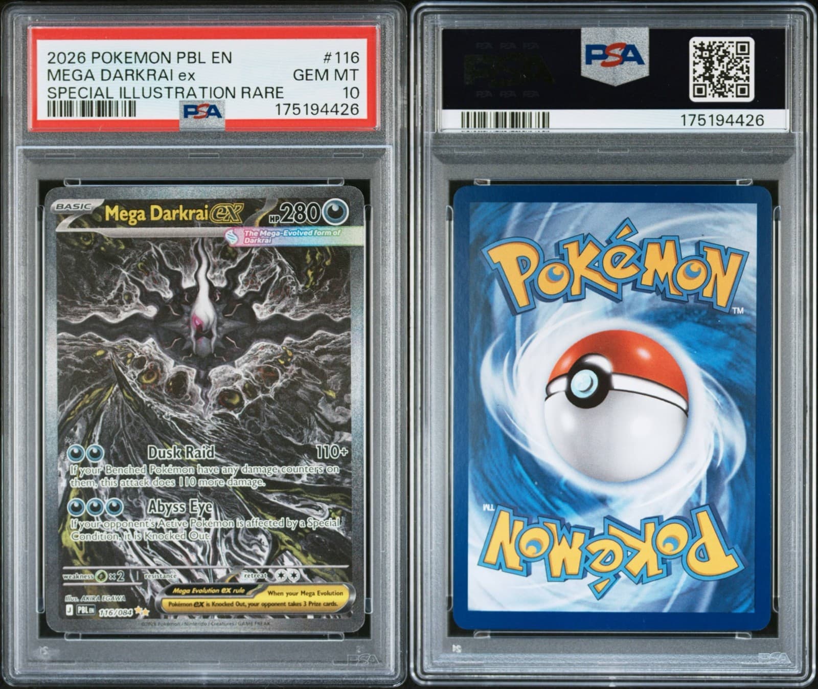 Pokemon Mega Darkrai ex 116/084 Pitch Black SIR PSA 10