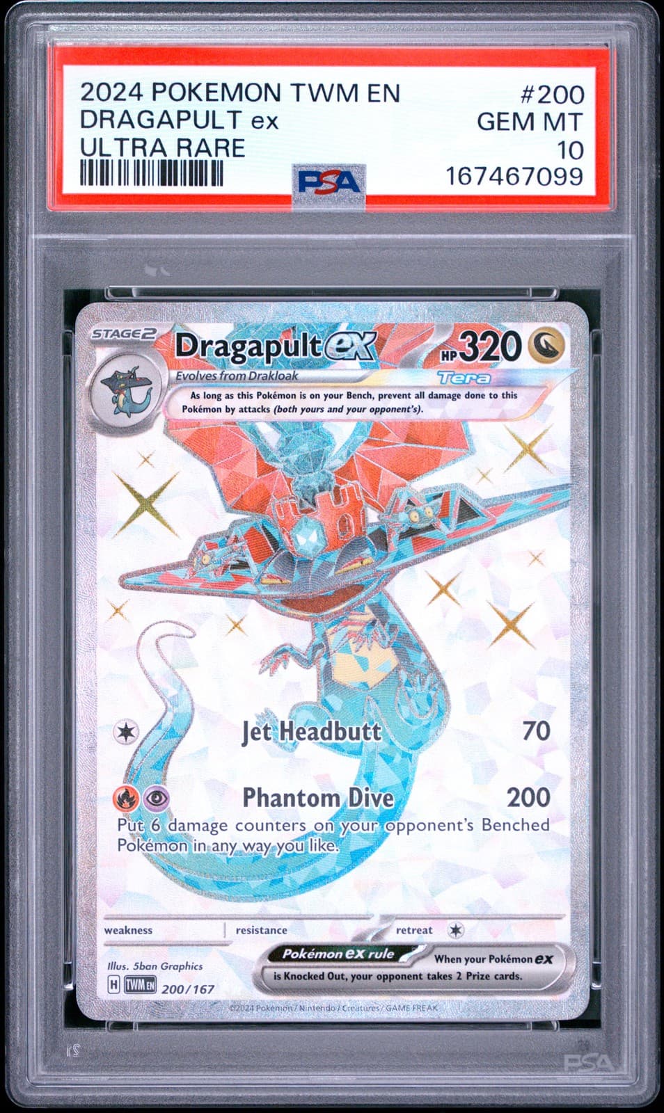PSA 10 Dragapult Ex Ultra Rare #200 2024 Pokemon Twilight Masquerade 167467099
