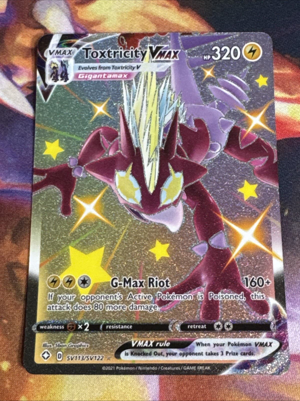 Toxtricity VMAX SV113/SV122 Holo Shining Fates Shiny Vault Pokemon Holo NM