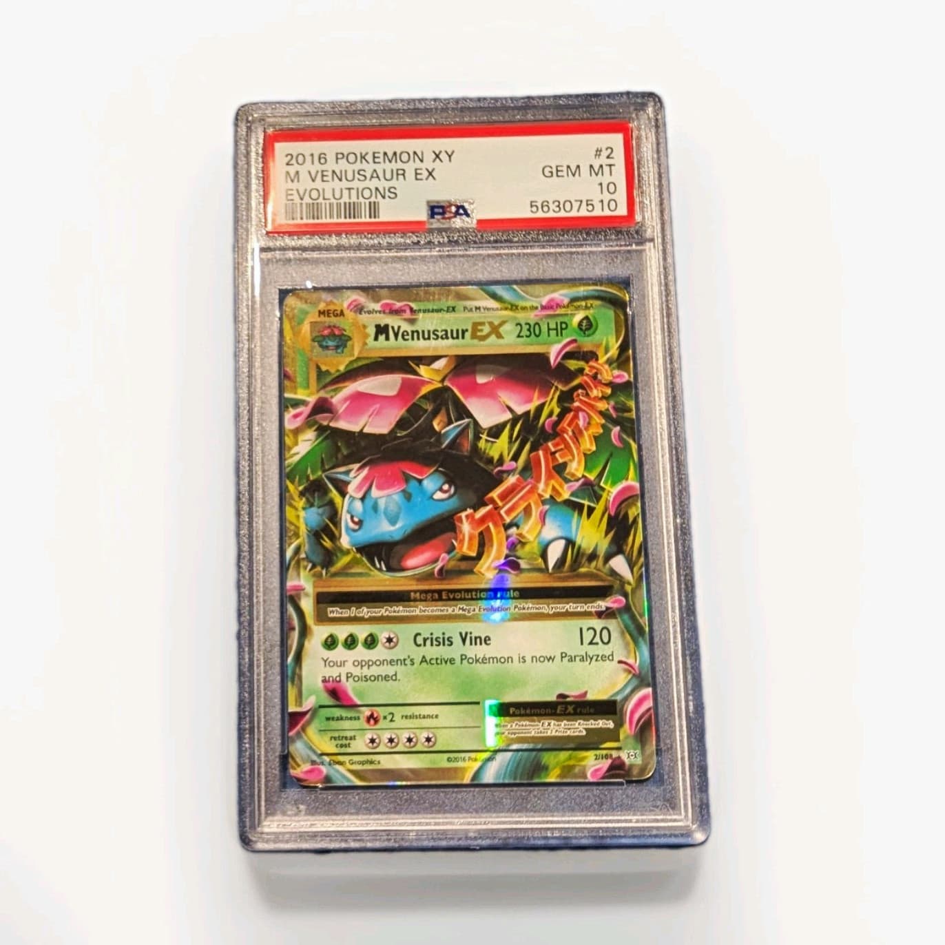 The Pokémon Company 2016 Evolutions M Venusaur EX 2/108 Holo Ultra Rare PSA 10
