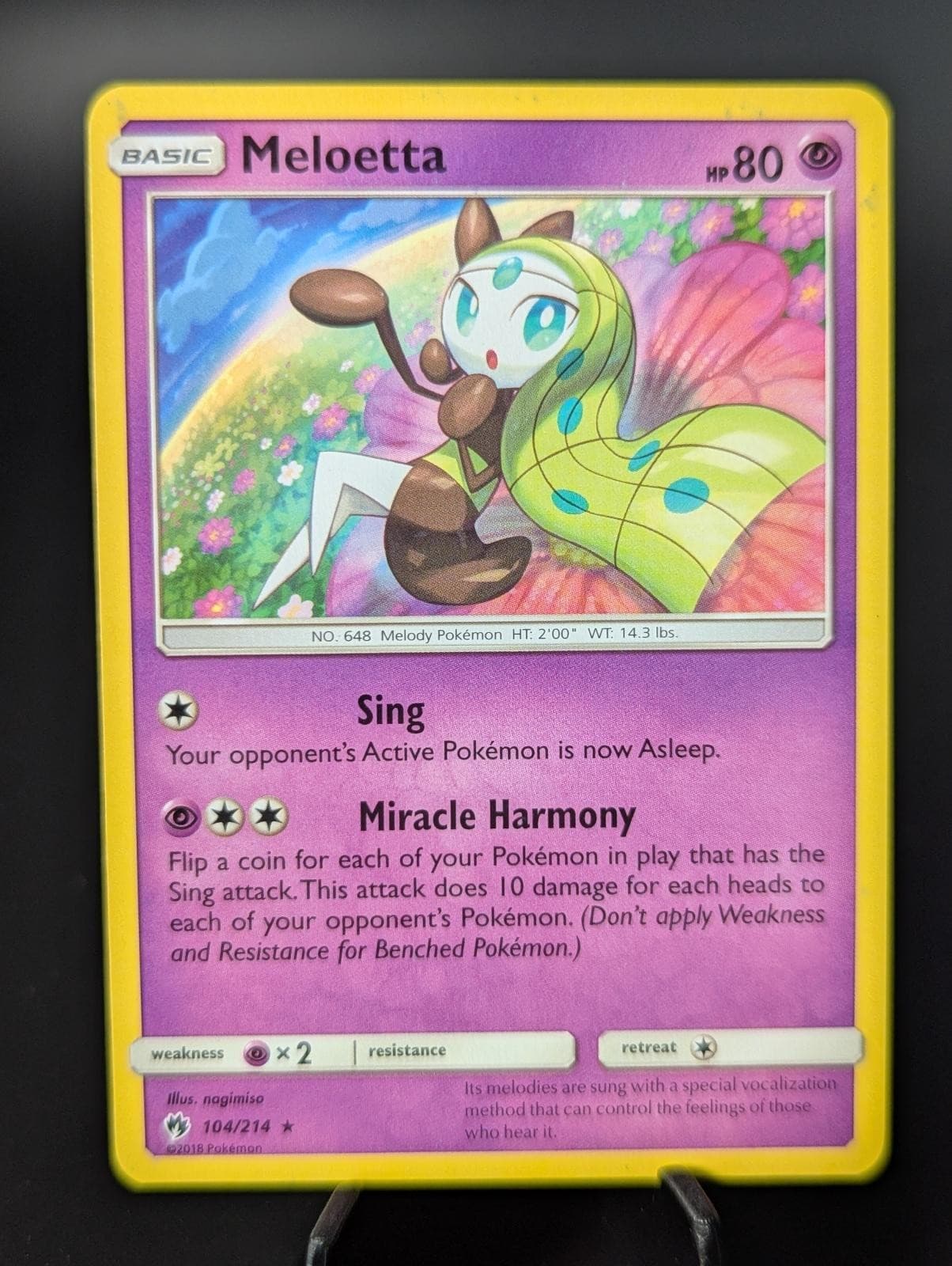 Meloetta 104/214 Rare Lost Thunder Pokemon Lightly Played