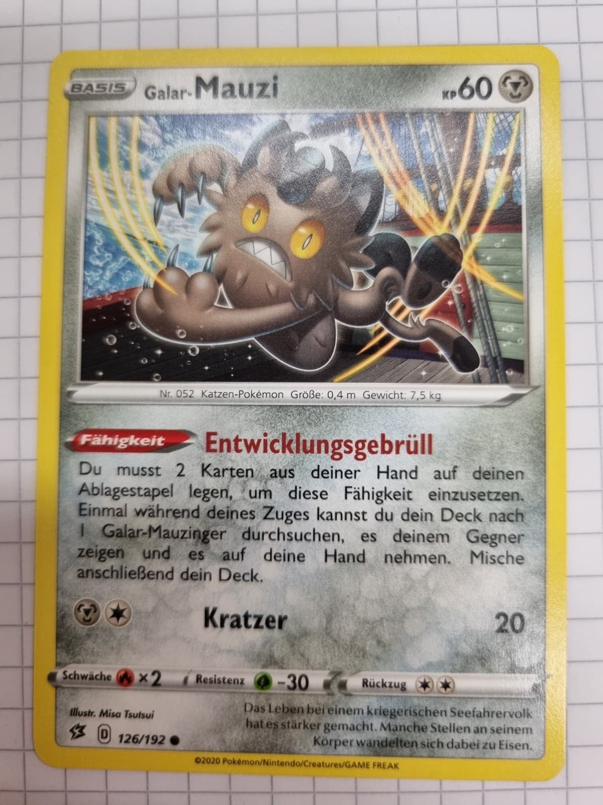 Pokémonkarte Galar-Mauzi 126/192 Clash der Rebellen Deutsch Original