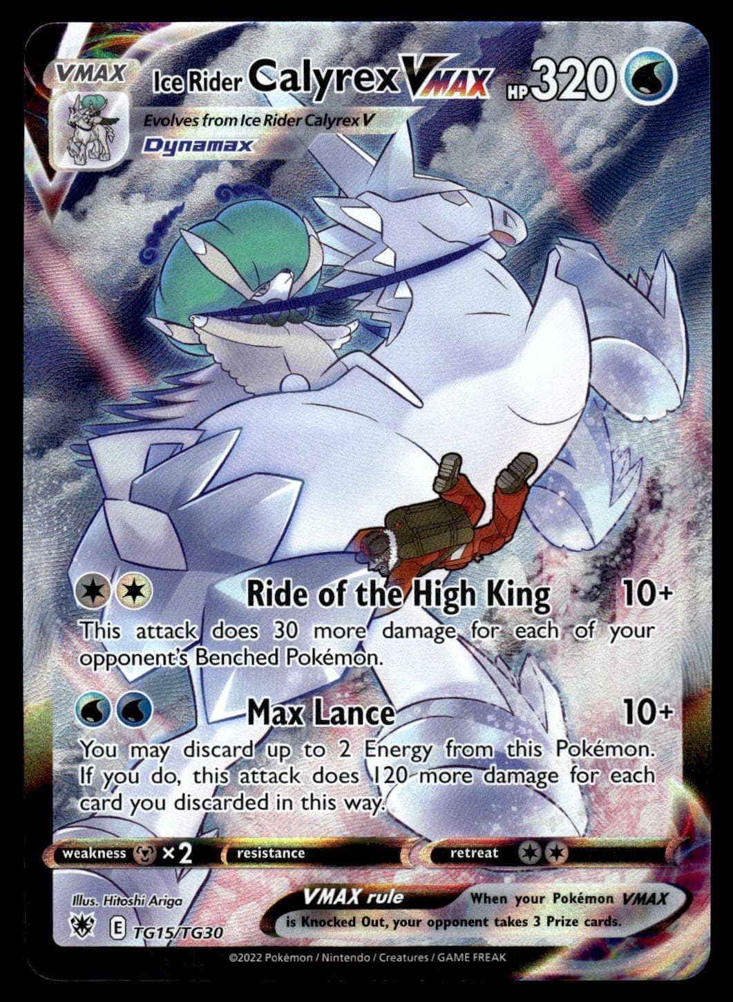 Ice Rider Calyrex VMAX TG15/TG30 Astral Radiance Trainer Gallery Holo Pokemon NM