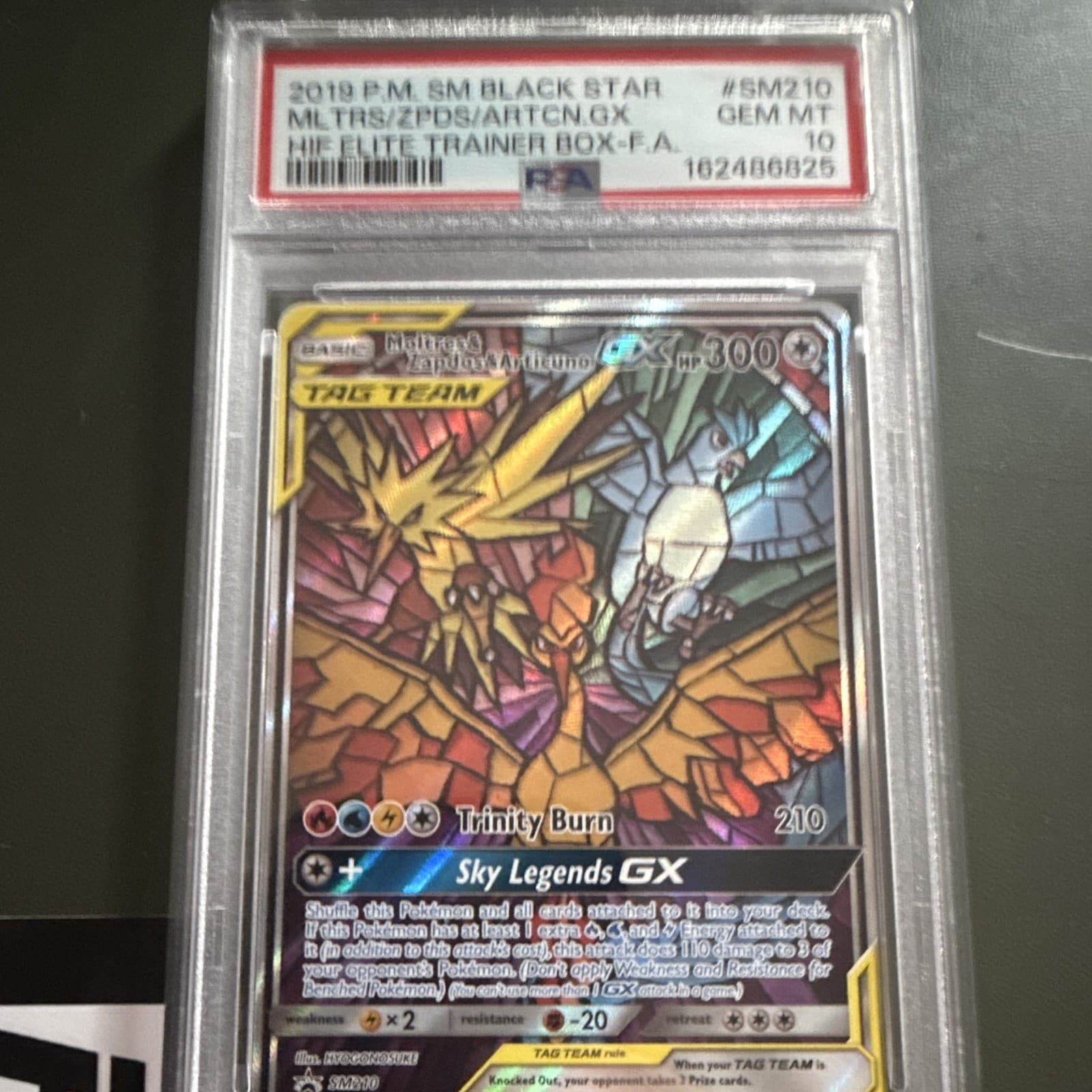 PSA 10 Pokemon Moltres & Zapdos & Articuno GX SM210 TAG TEAM Holo Promo ENG