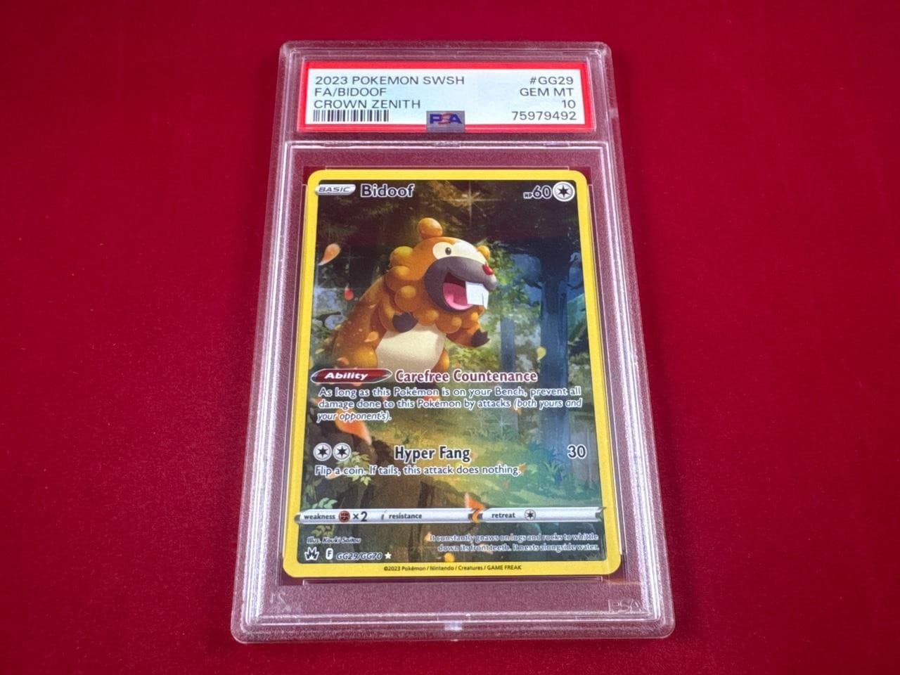 2023 POKEMON SWSH BIDOOF #GG29 CROWN ZENITH PSA 10