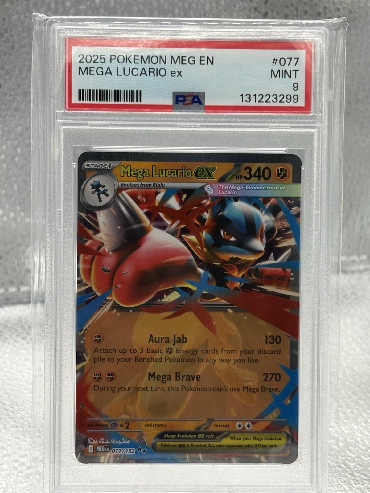 2025 POKEMON MEG EN-MEGA EVOLUTION #077 MEGA LUCARIO EX PSA 10
