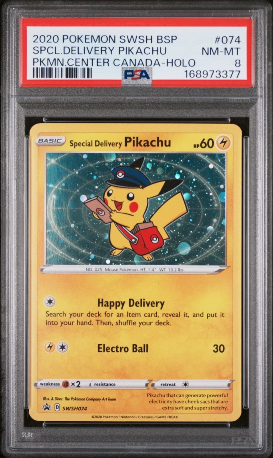Special Delivery Pikachu Pokemon SWSH074 Black Star Promo PSA 9