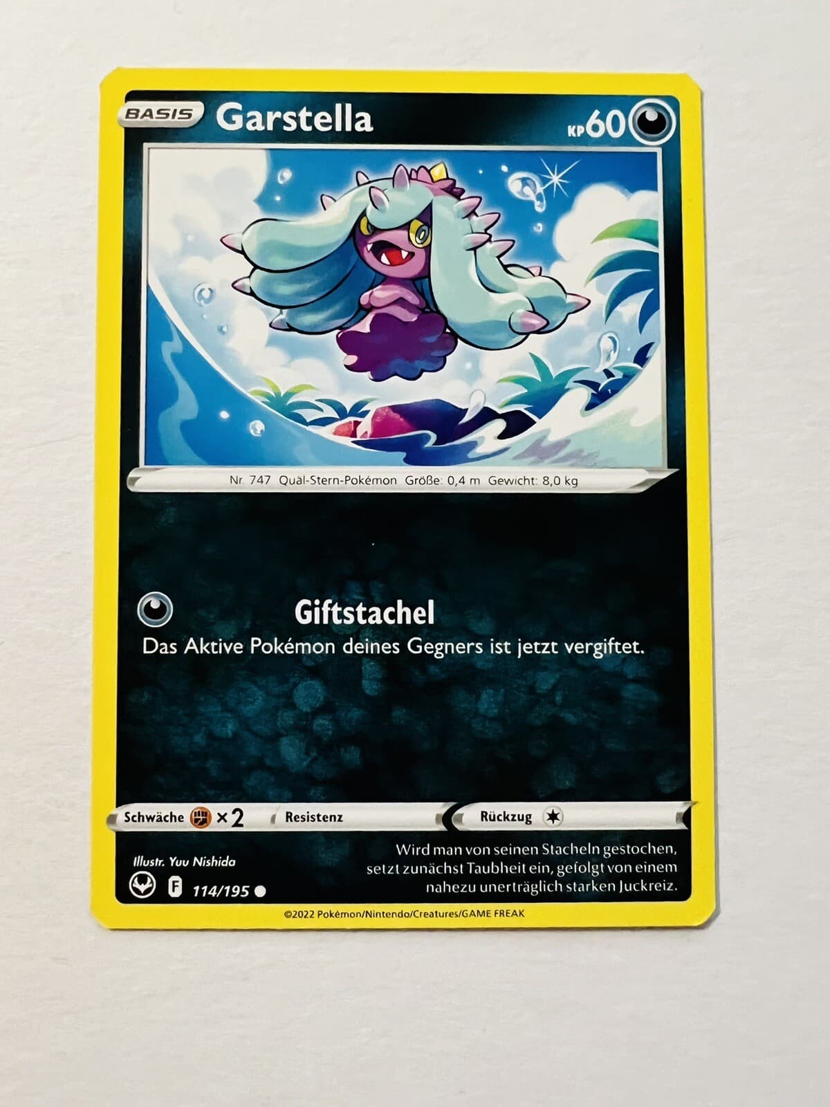 Pokemon Karte Garstella 114/195 Silberne Sturmwinde Deutsch