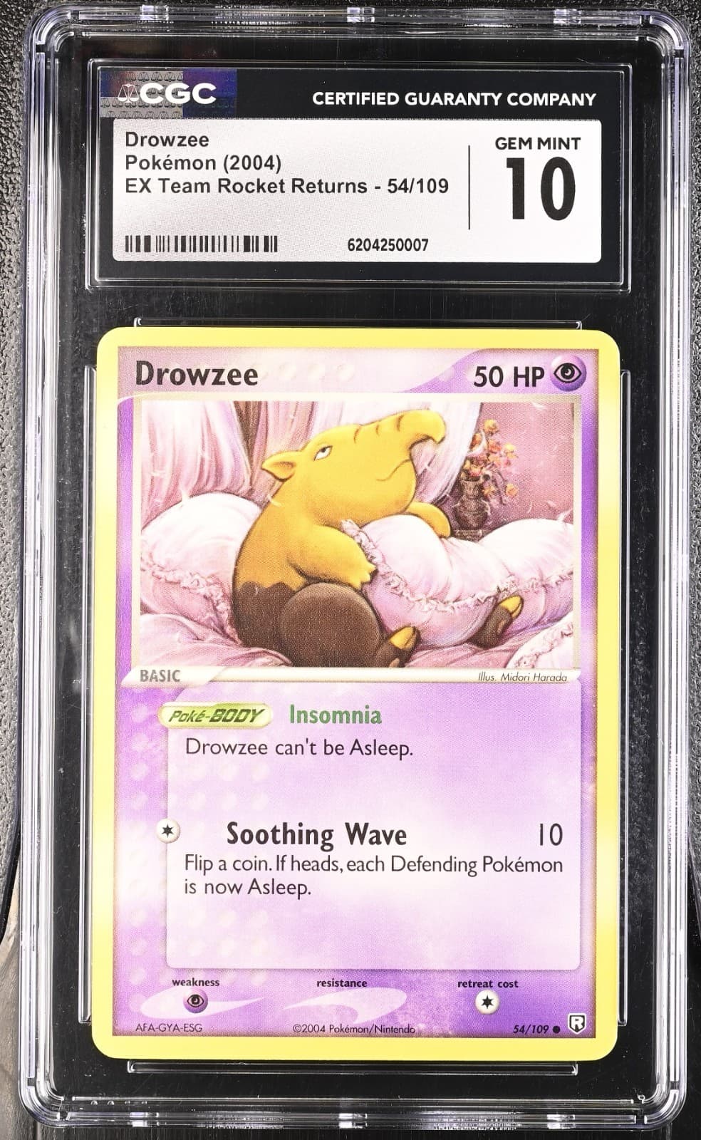 Pokemon Drowzee 54/109 EX Team Rocket Returns - CGC 10