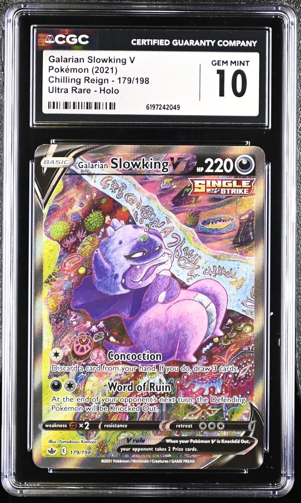 Pokemon Galarian Slowking V Chilling Reign 179/198 Ultra Rare CGC 10 Gem Mint