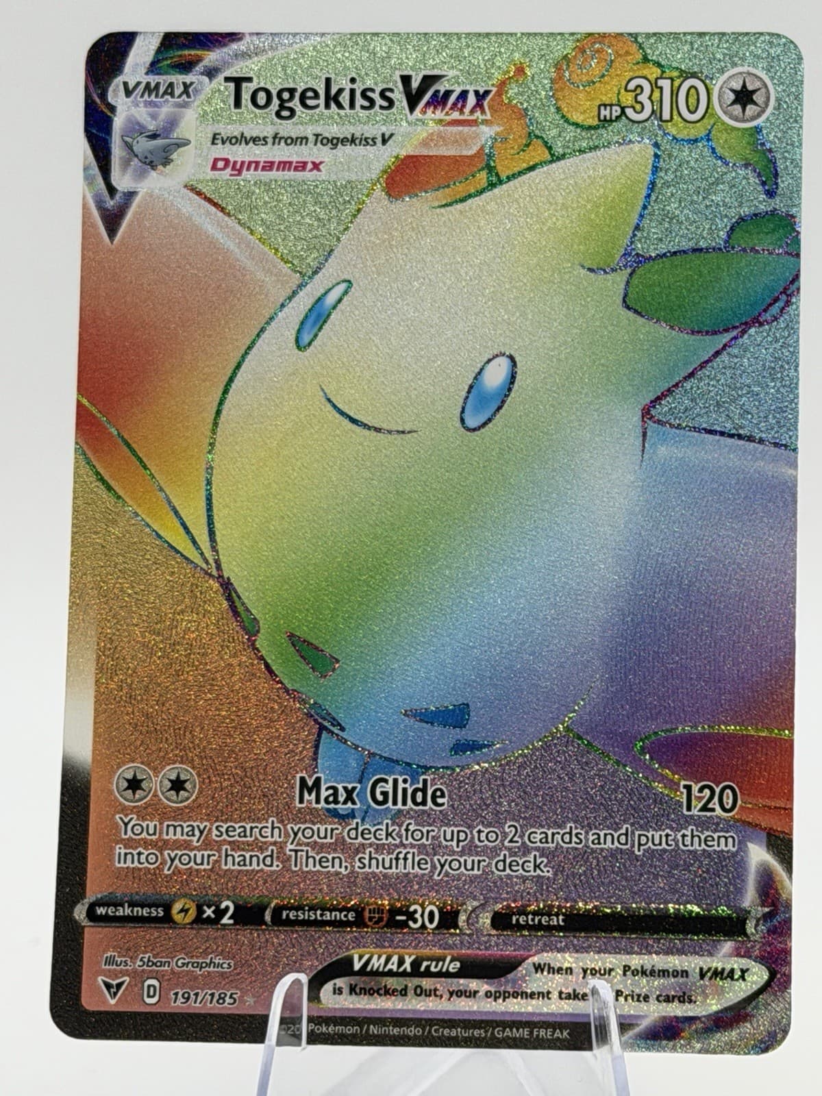 pokemon togekiss vmax (secret) 191/185 swsh04: vivid voltage holo english