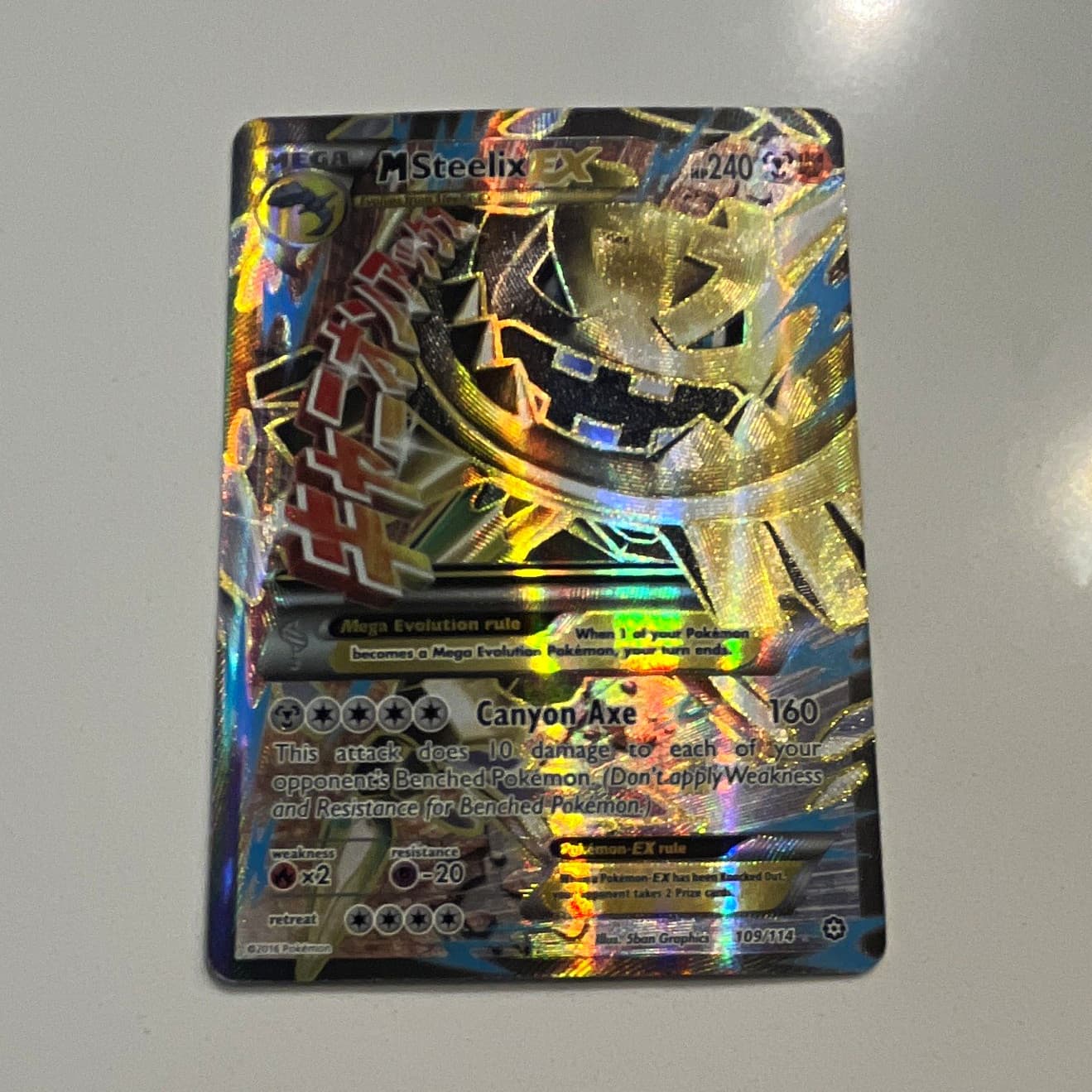 M Steelix EX 109/114 XY Steam Siege Full Art Holo Ultra Rare English 2016
