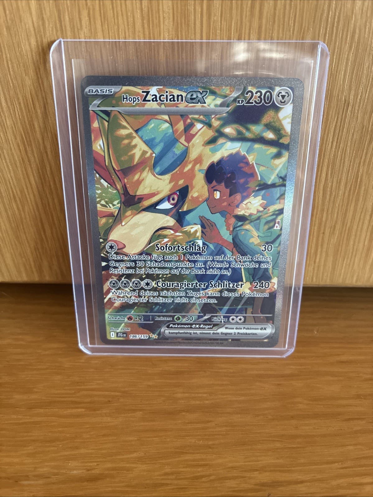 Pokémon Karte Hops Zacian EX 186/159 Reisegefährten Near Mint SIR