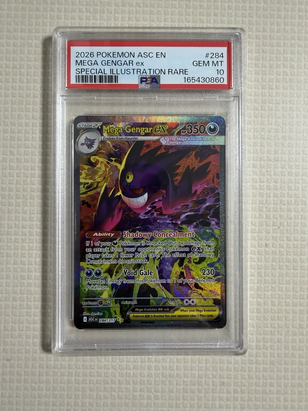 Pokemon TCG PSA 10 Mega Gengar ex 284/217 SIR Holo Ascended Heroes EN
