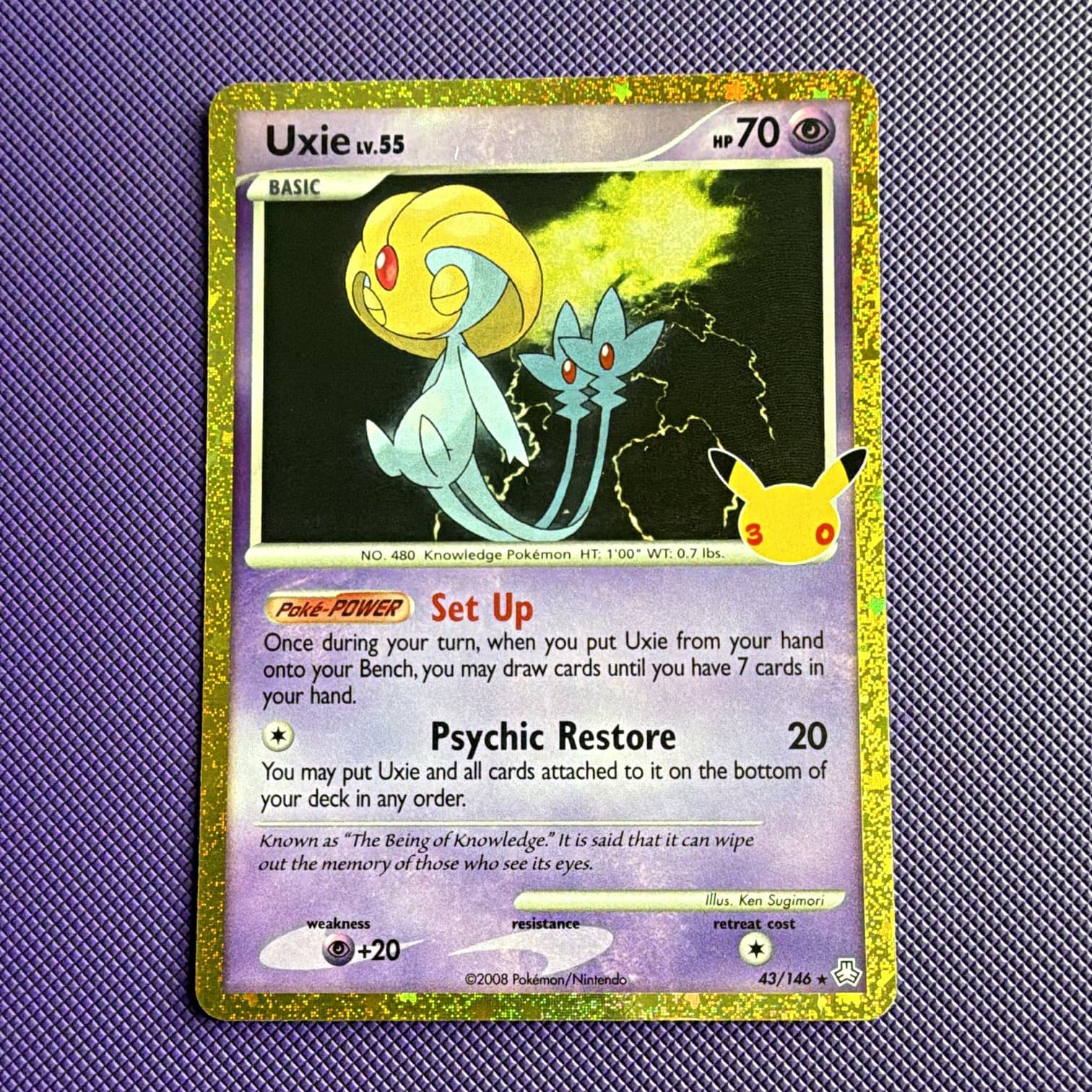 Uxie 43/146 Holo ME: 30th Celebration Classic Collection Pokemon NM