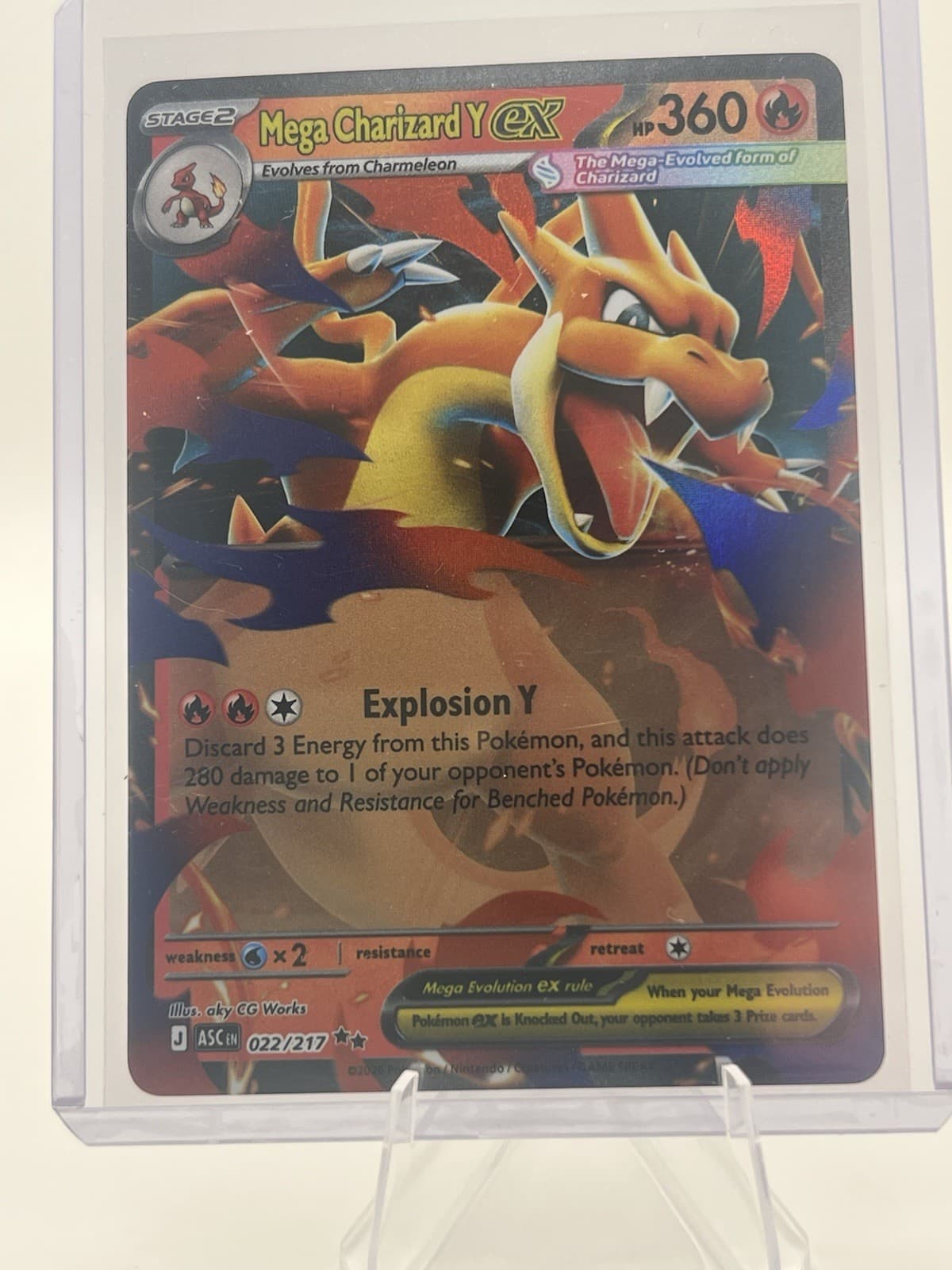 Mega Charizard Y ex - 022/217 #22/217 (Holo) NM ME: Ascended Heroes ASC Pokemon