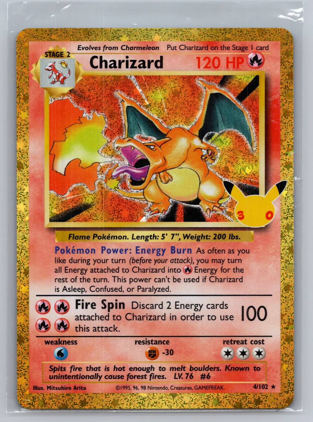 Charizard #4/102 30th Celebration Classic Collection Holo Pokemon TCG