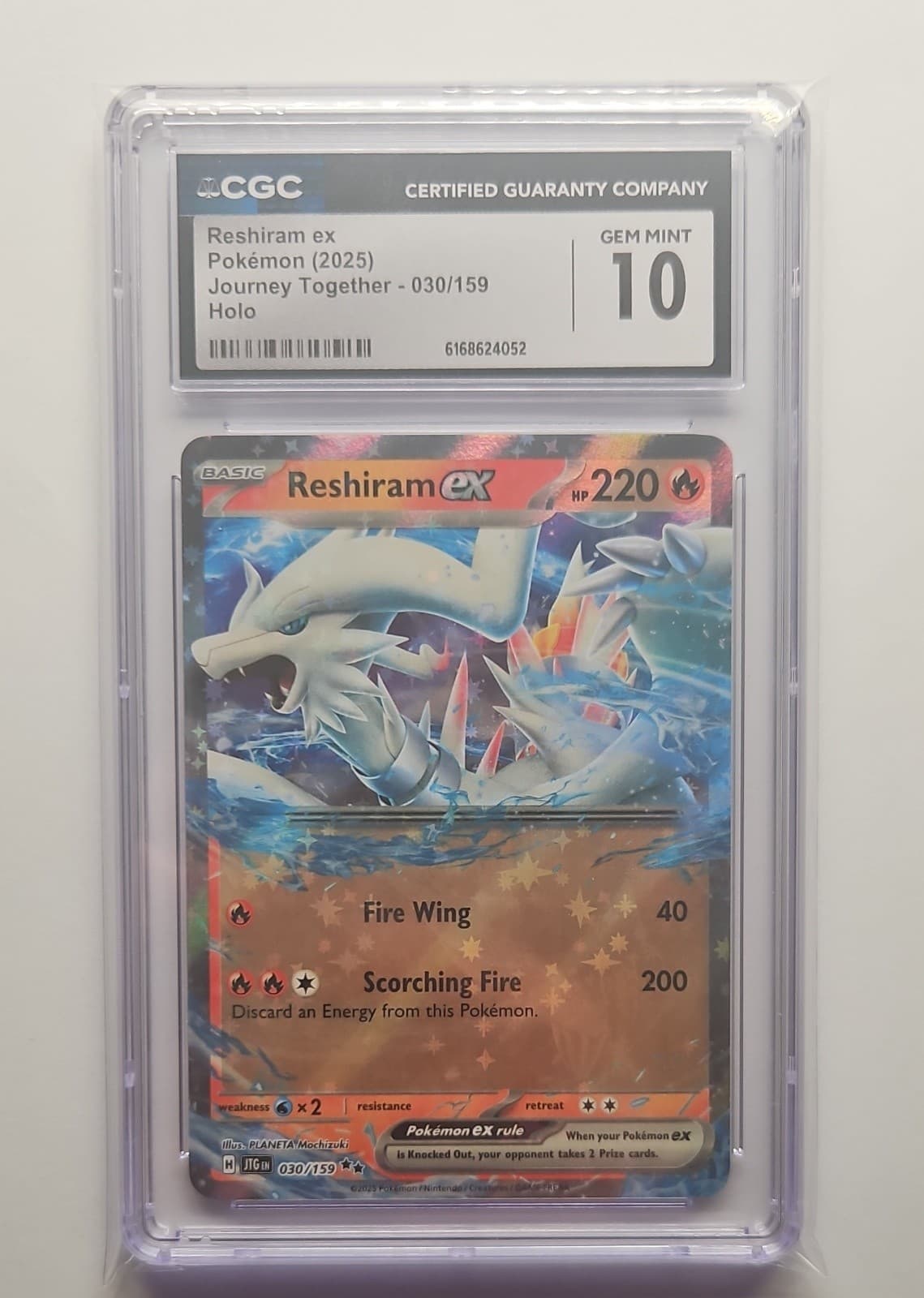 Reshiram ex 030/159 Sv09: Journey Together Holo CGC GEM MINT 10
