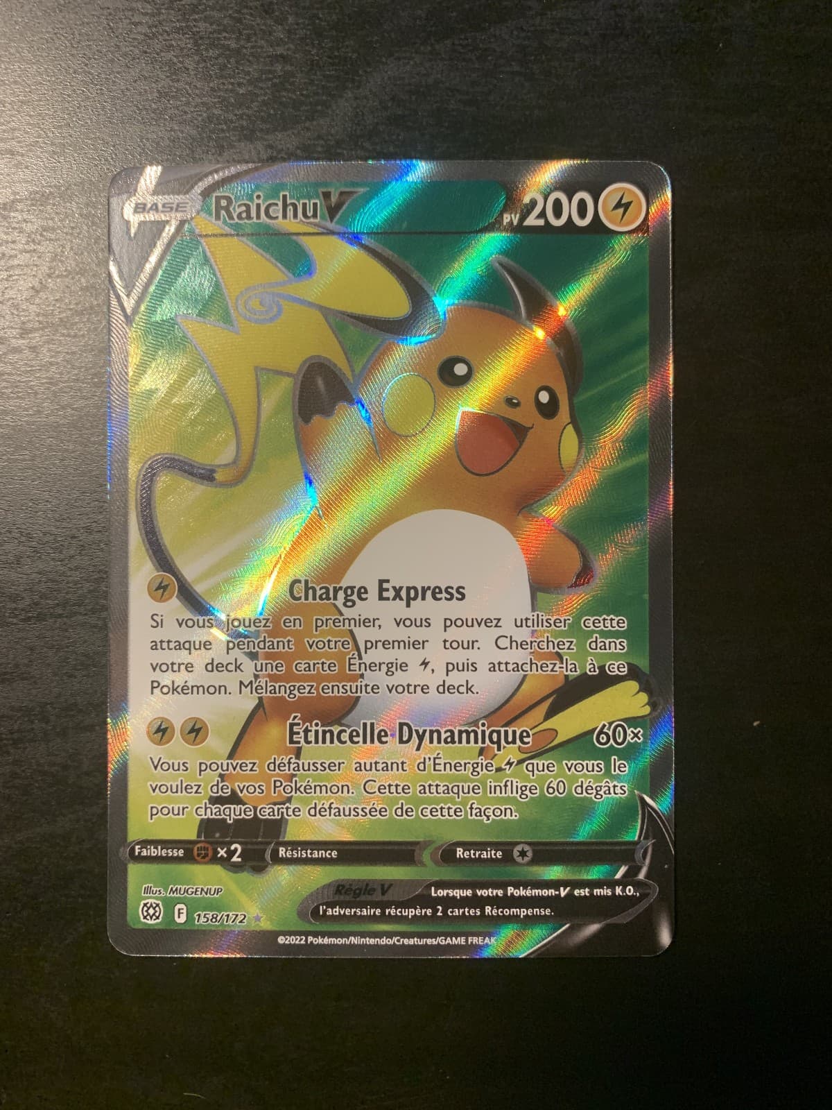 Carte Pokémon Raichu V 158/172 EB09 Epée & Bouclier Stars Etincelantes FR NEUF