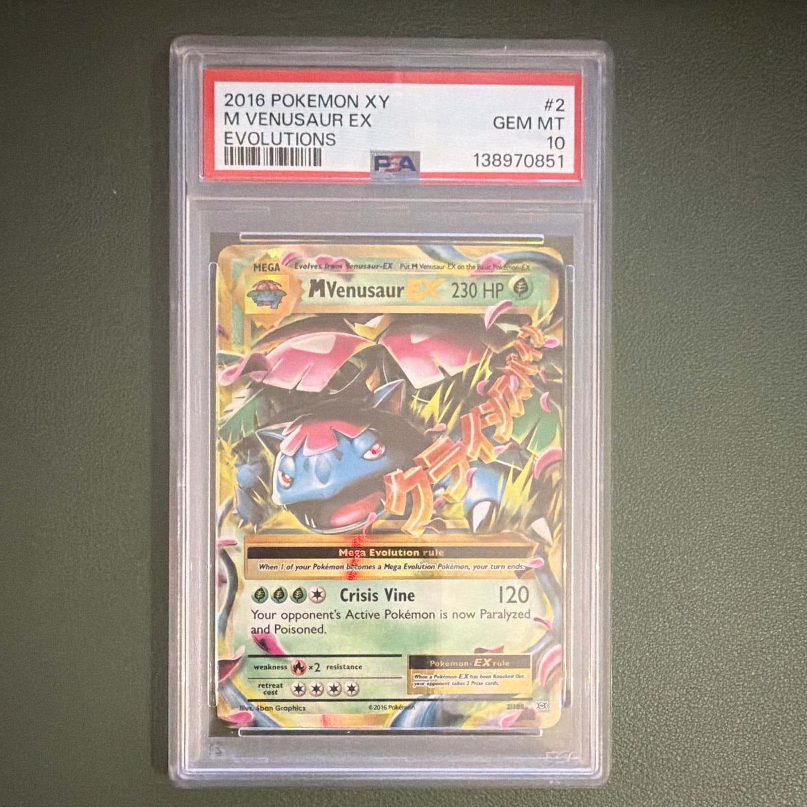 The Pokémon Company M Venusaur EX 2/108 Evolutions Full Art Holo PSA 10