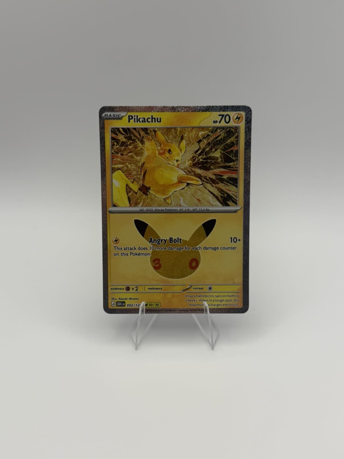 Pokemon TCG Pikachu 52/128 30/30 30th Anniversary set