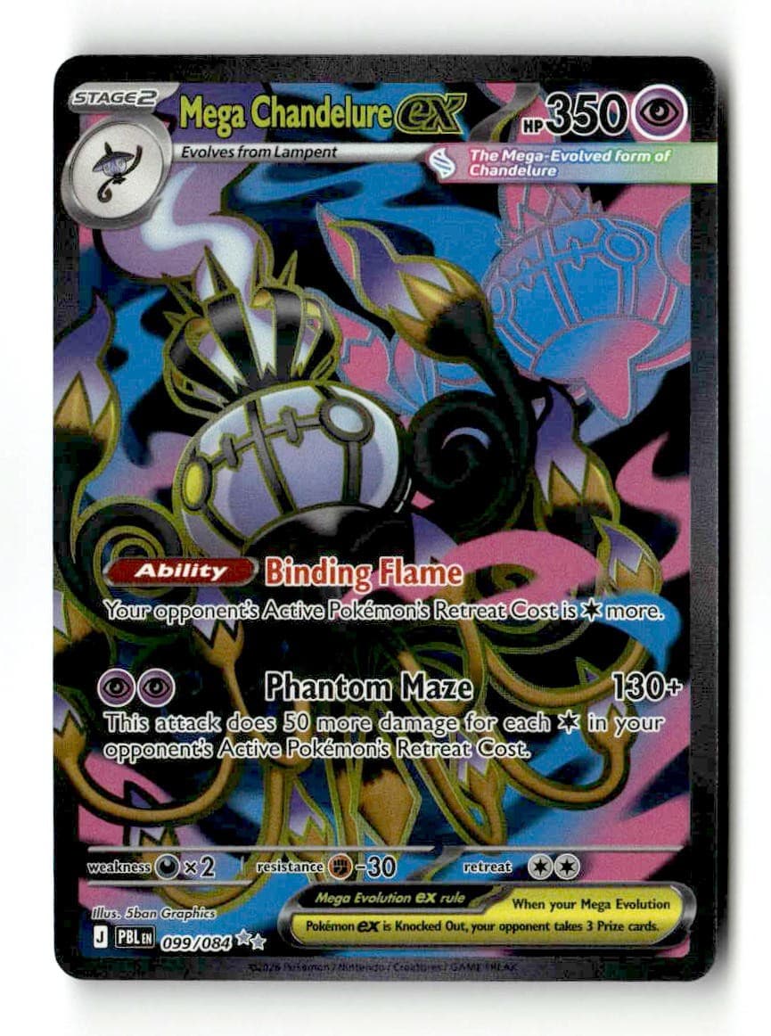 Mega Chandelure ex 099/084 Pitch Black Holo Ultra Rare NM