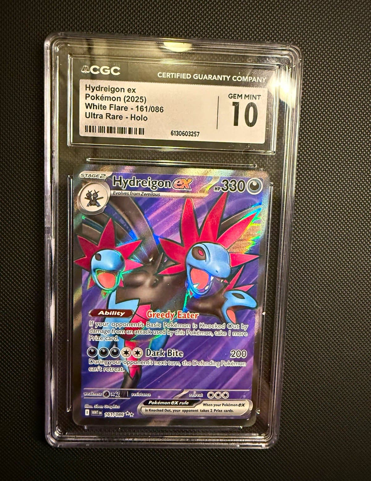 CGC 10 Hydreigon ex 161/086 Sv: White Flare Ultra Rare Holo EN 2025