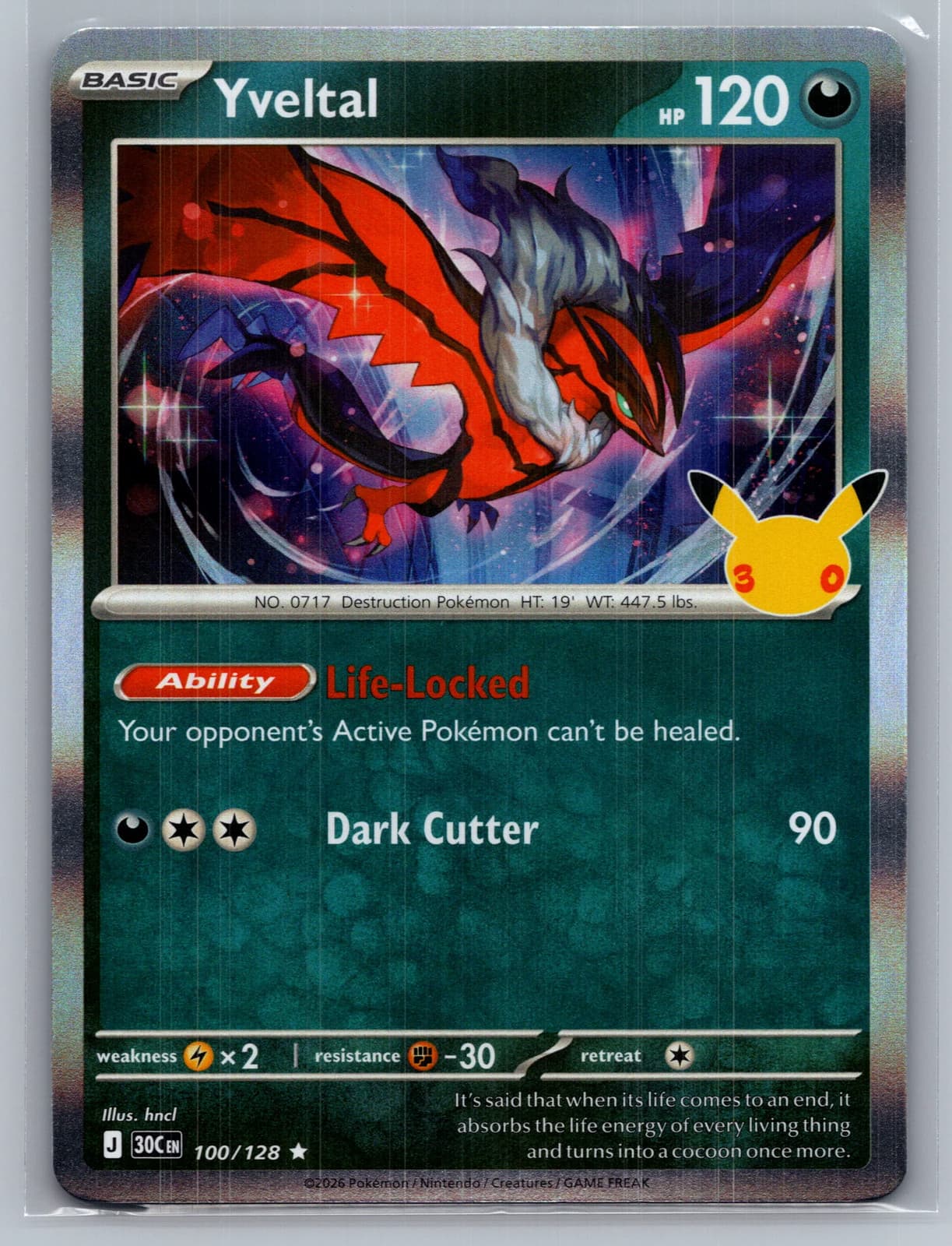 Yveltal #100/128 2026 30th Celebration Pokemon TCG
