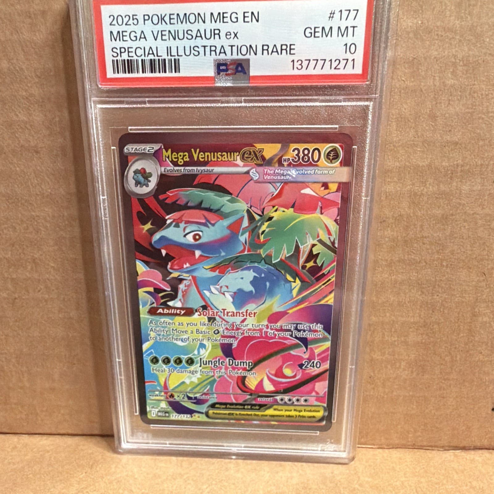 2025 Pokemon Mega Venusaur ex 177/132 Me01: Mega Evolution Holo PSA 10