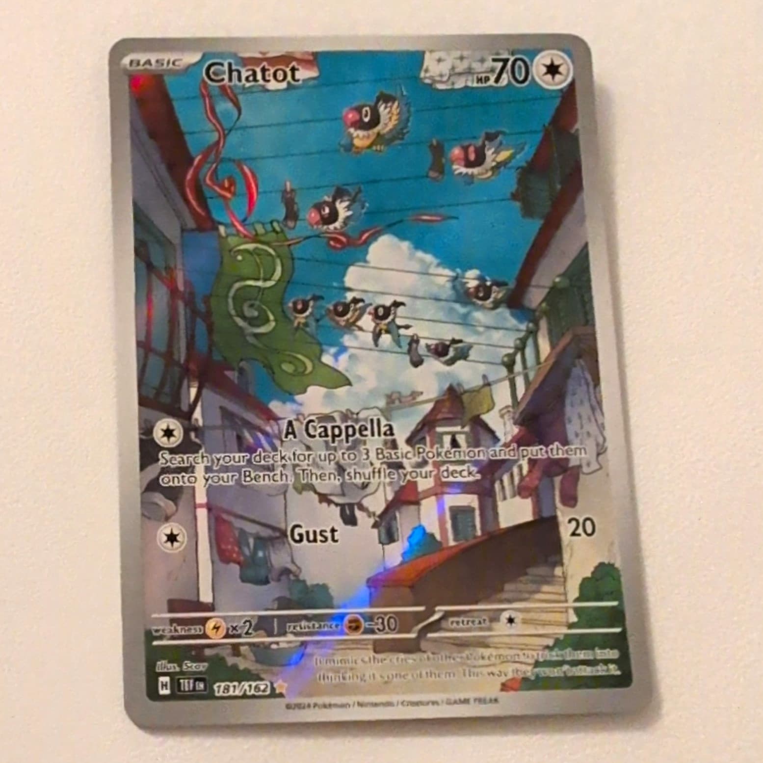 Chatot 181/162 SV05 Temporal Forces Illustration Rare Full Art Holo English