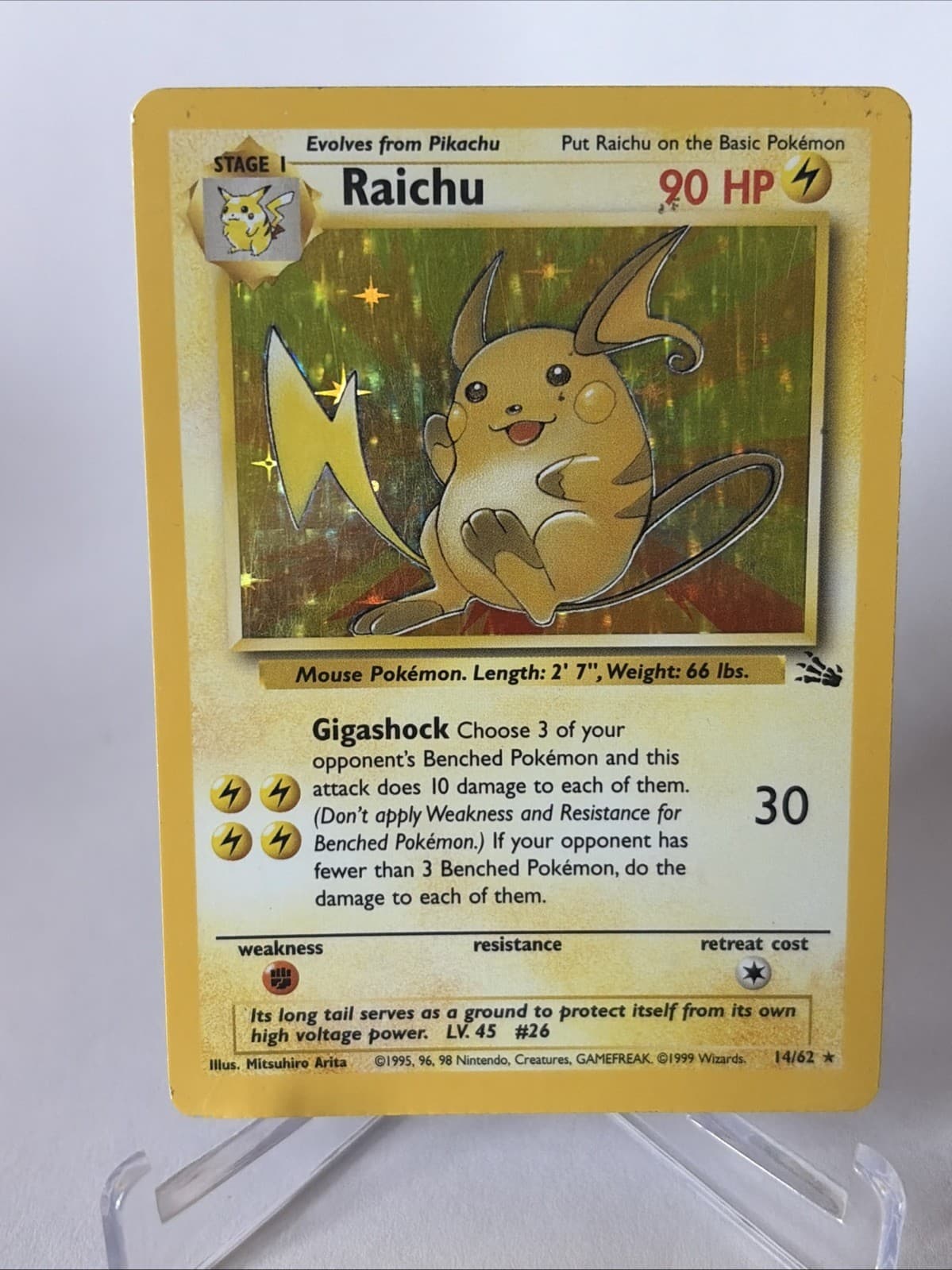 Raichu 14/62 Fossil Set - Holo Rare - Pokémon TCG- LP