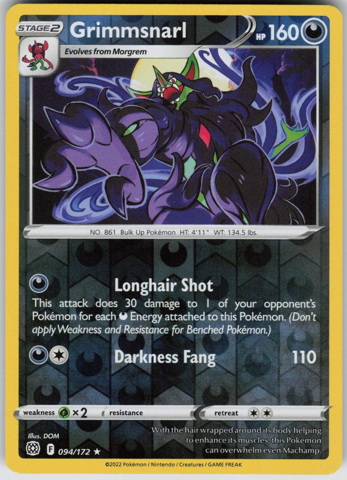 Grimmsnarl 094/172 Pokemon SWSH09: Brilliant Stars NM Rare