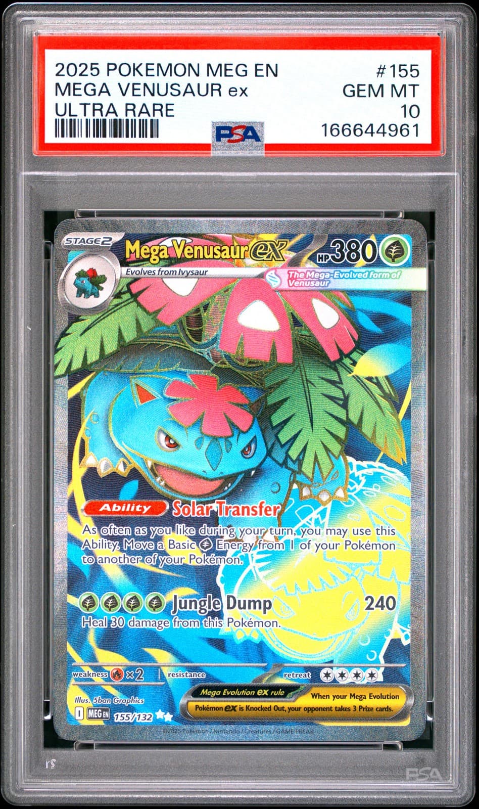 2025 POKEMON MEG EN-MEGA EVOLUTION ULTRA RARE #155 MEGA VENUSAUR EX PSA 10