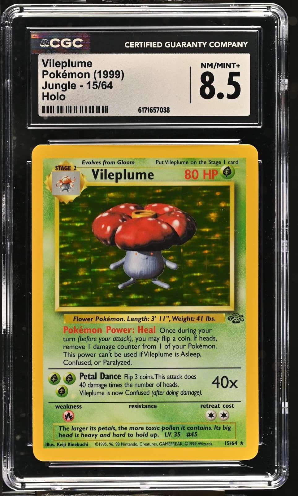 CGC 8.5 Vileplume 15/64 Jungle Holo Pokemon Card