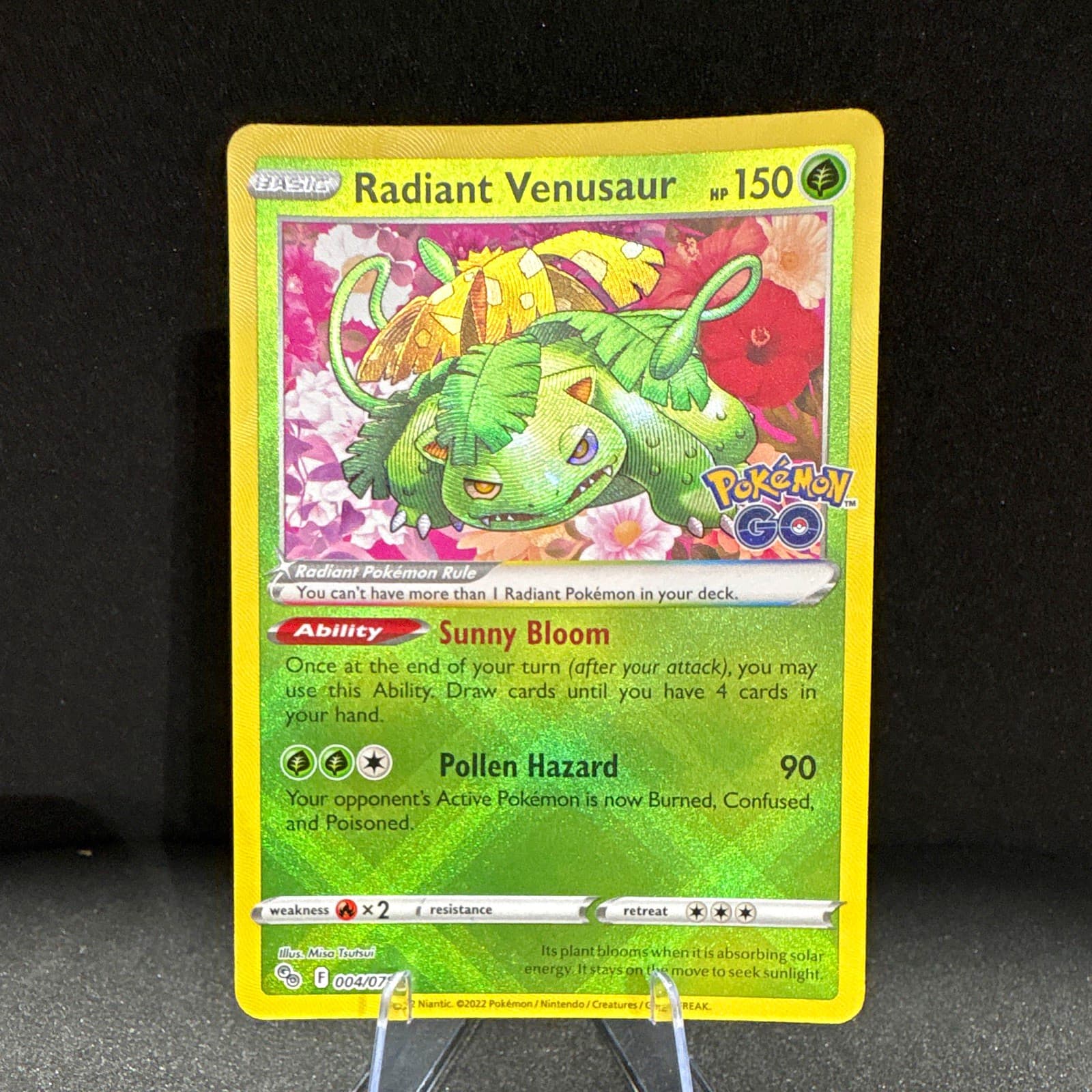Radiant Venusaur 004/078 Pokémon GO Radiant Rare Holo English 2022 150HP