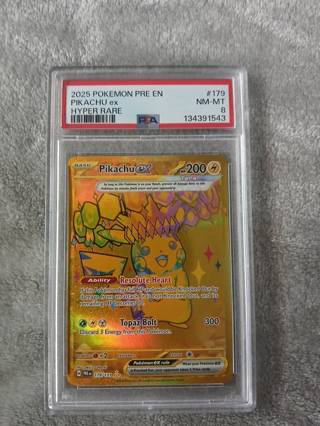 Pokemon TCG Pikachu ex 179/131 Sv: Prismatic Evolutions Hyper Rare Holo PSA 9