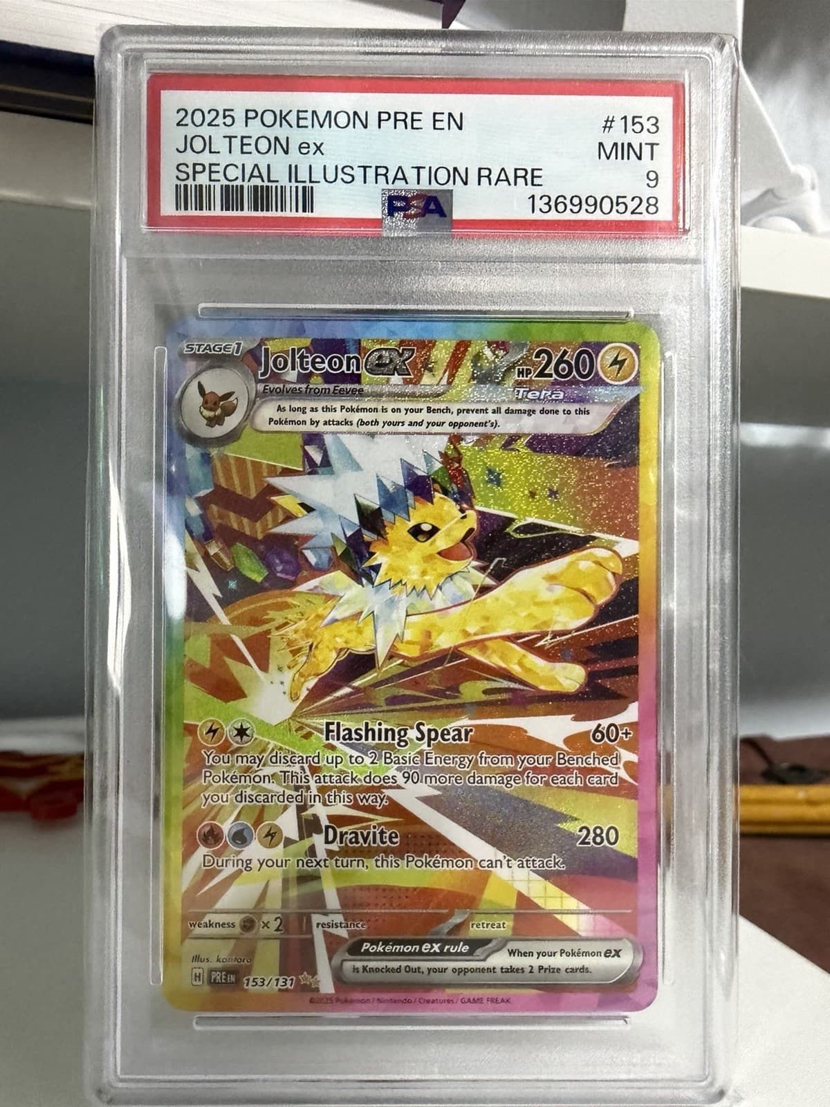 Jolteon ex 153/131 Sv: Prismatic Evolutions PSA 9