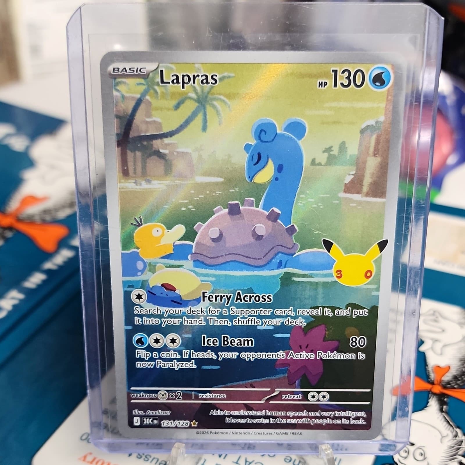 Lapras 131/128 Holo Illustration Rare 30th Celebration Pokemon Mint