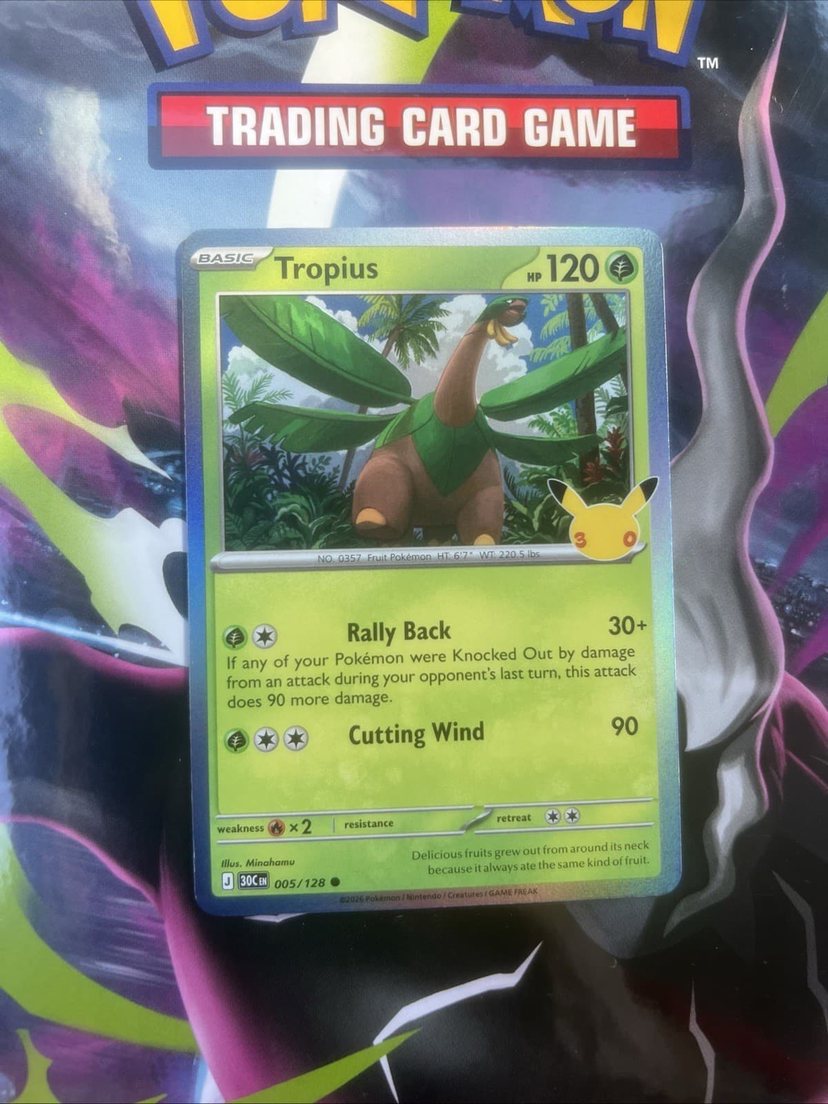 Pokemon 30th Celebration Tropius Holo Common Card 005/128 30th Anniversary