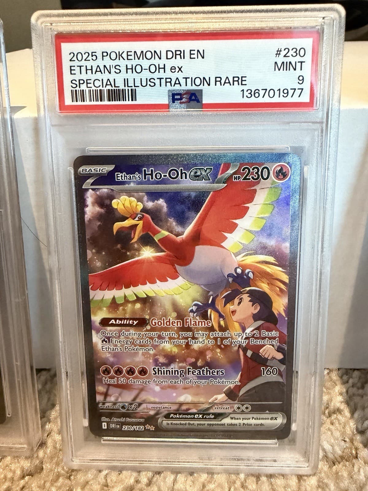 Pokemon TCG 2025 EN Ethan's Ho-Oh ex 230/182 Sv10 Destined Rivals SIR PSA 9