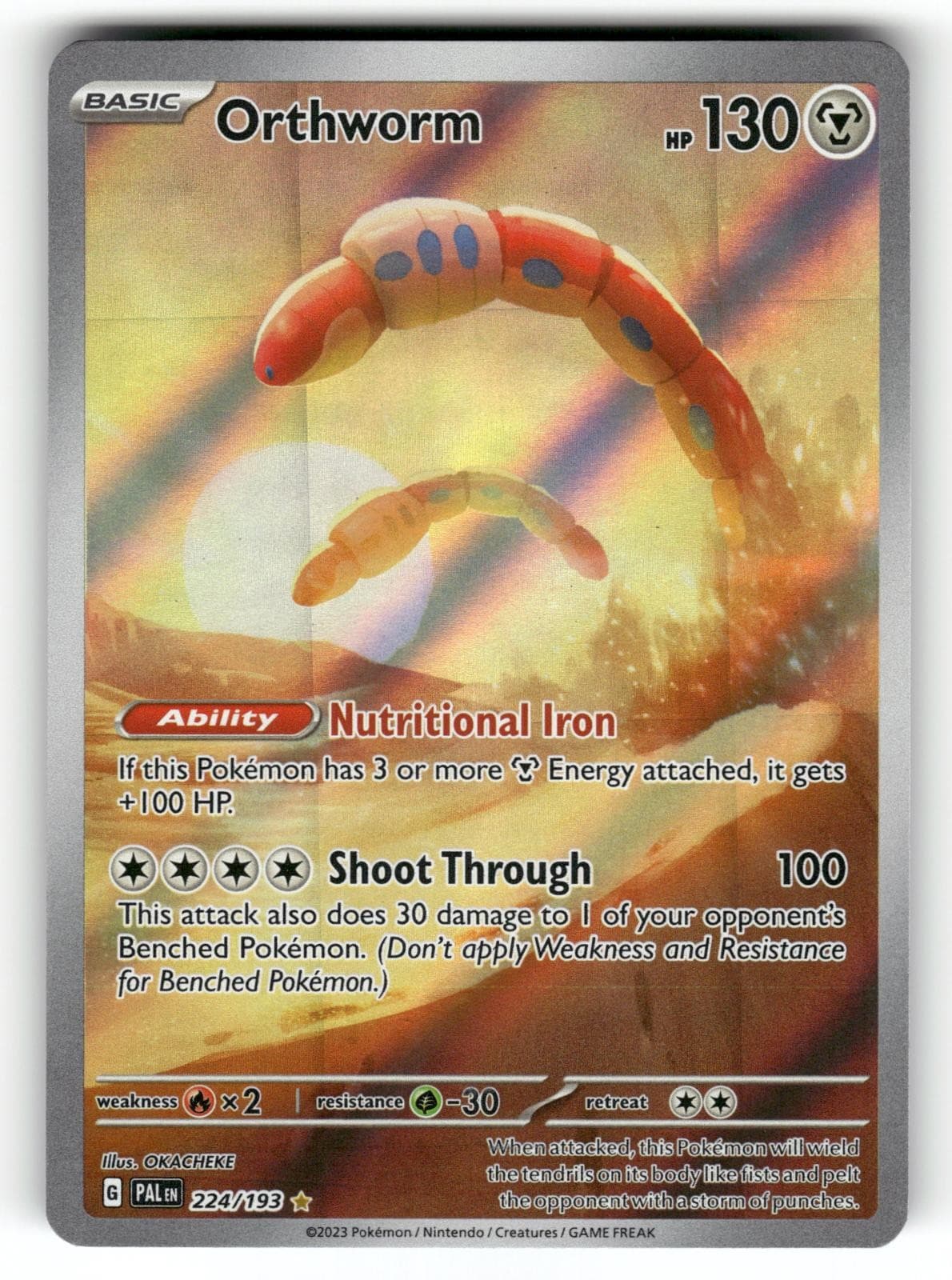 Orthworm NM 224/193 Holo Paldea Evolved Pokemon Illustration Rare