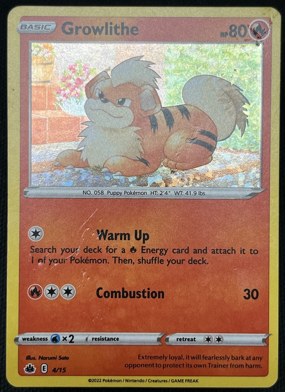 Growlithe 4/15 Holo - Pokemon McDonald's Promos 2022 - MP