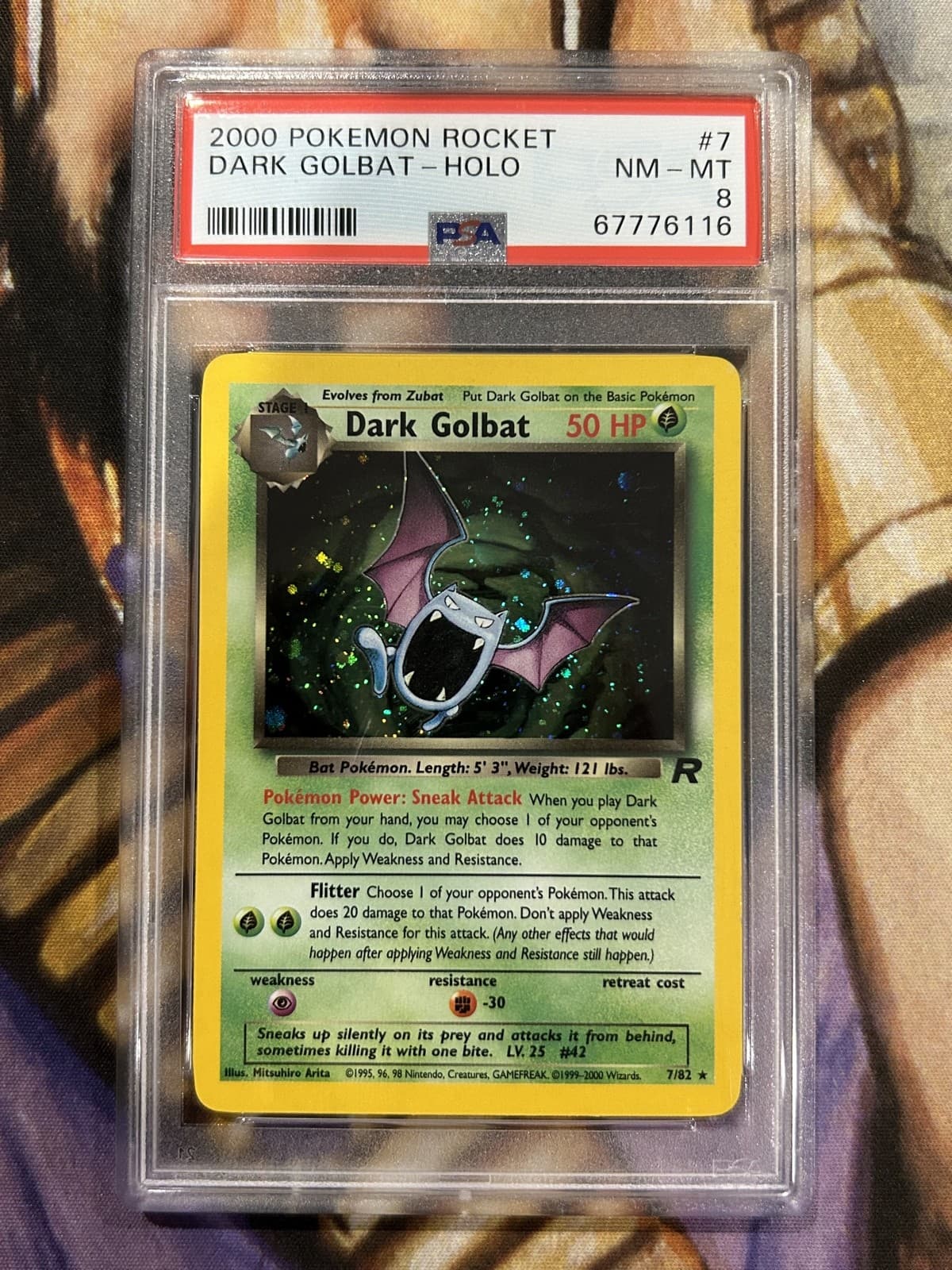 Dark Golbat 7/82 Pokemon Team Rocket Unlimited Holo Rare Vintage - PSA 8 🔥