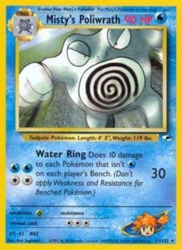 1x Misty's Poliwrath - 31/132 - Rare - Unlimited Edition Heavily Played Pokemon
