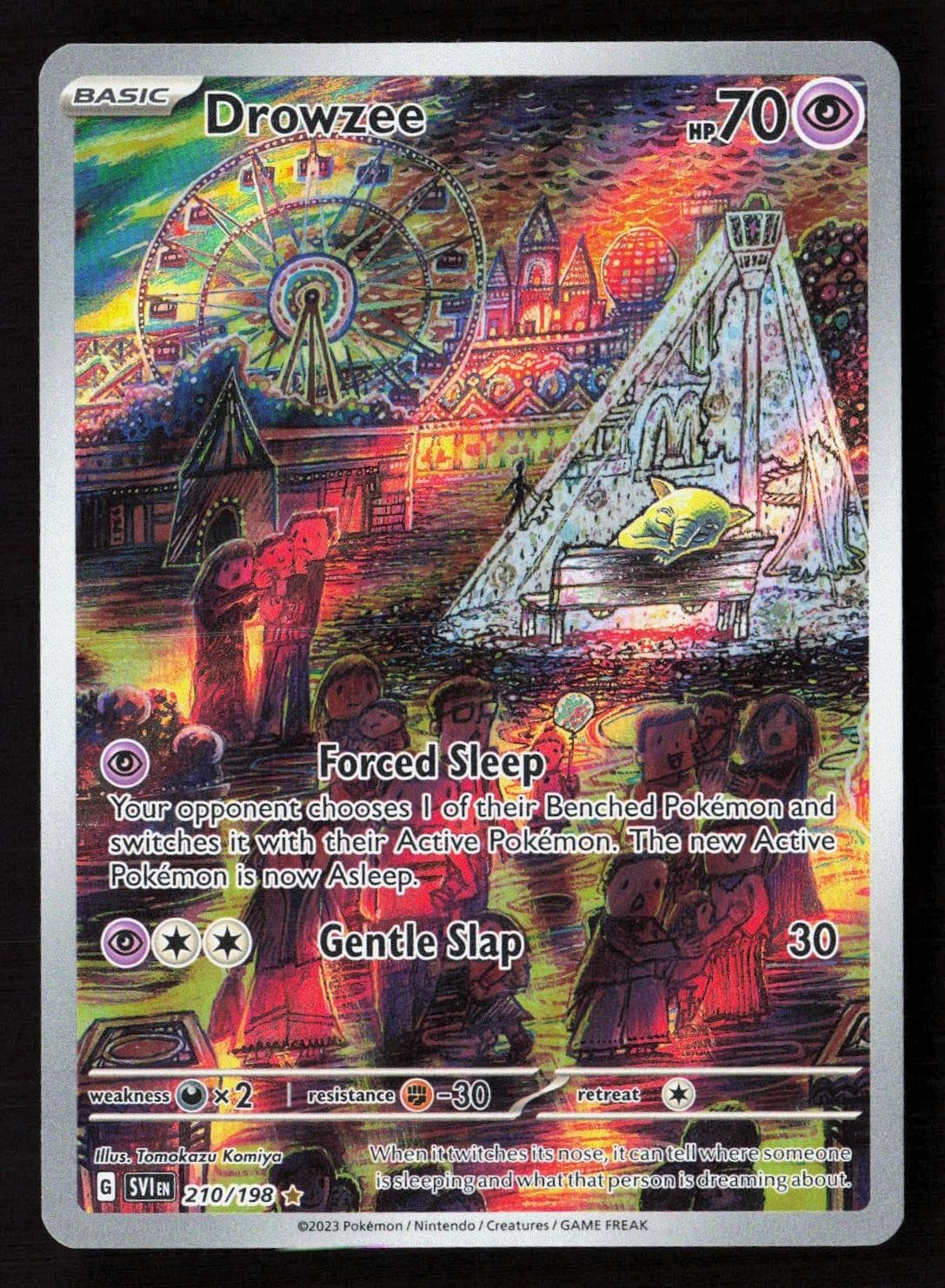 Drowzee 210/198 Illustration Rare Scarlet & Violet Pokemon Holo Near Mint